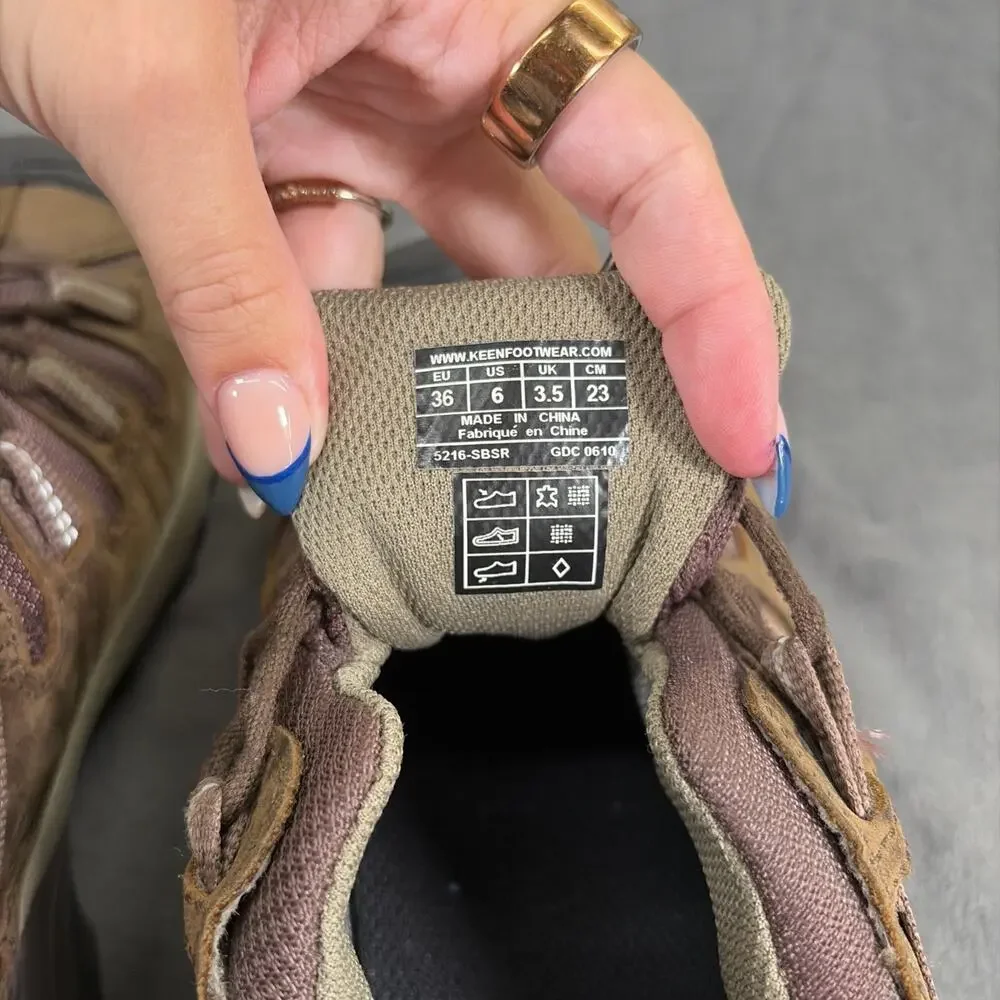 KEEN DRY Waterproof Leather Hiking Shoes Size 6 Brown/Gray/Purple Bnfts Charity